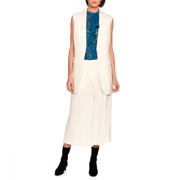 Stella McCartney Becka Single-Breasted Jacket Vest, Off White, Size 12 - Picture 14 of 16
